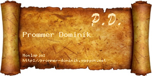 Prommer Dominik névjegykártya